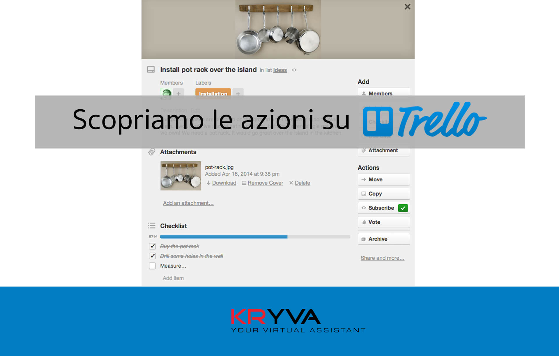 Scopriamo le azioni su Trello